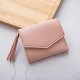 Women Coin Purse Tassel Decorated Triangle Snap Closure Double